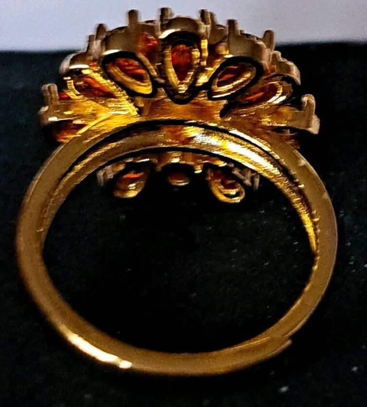 ModeschmuckRing gr7-8verstellbar ,gelbgold Vergoldet ,Cubic Zirkonia . - Bild 4 von 4