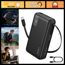 45W Portable Charger, 20000mAh Fast Charging Power Bank Retractable Cable