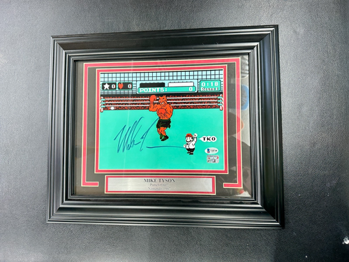 Mike Tyson Autographed Signed Punch Out Nintendo Framed Print Beckett cert