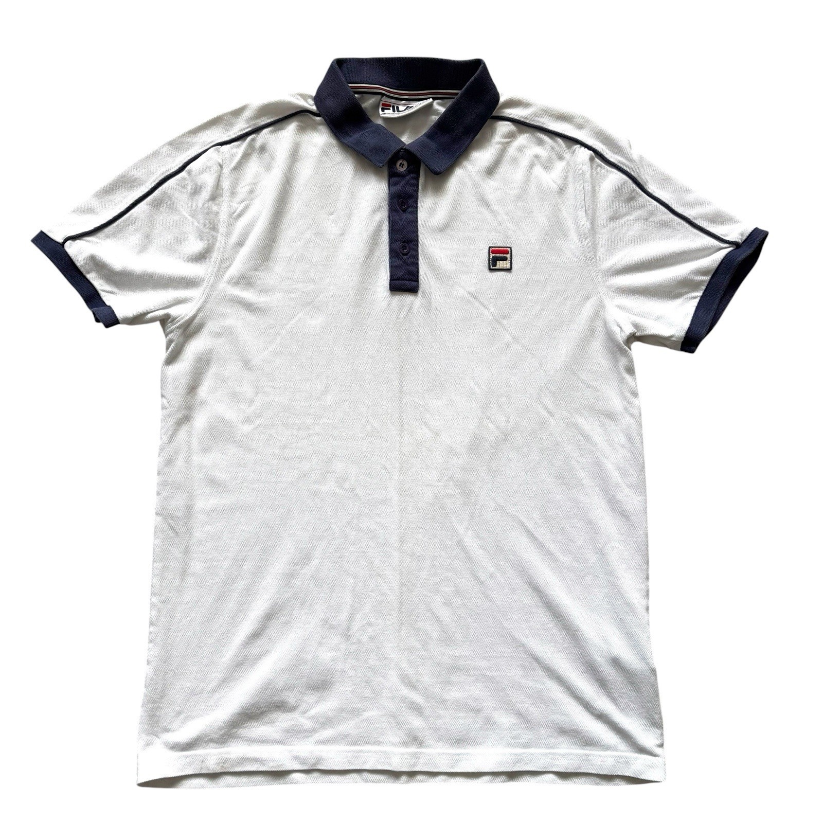 Vintage 90s Fila Polo T-Shirt Retro Indie Casuals Terraces Medium 38" Chest image 2