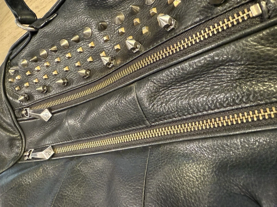 Sam Edelman из черной кожи с заклепками сумка сумочка панк-рок готики - Изображение 2 из 2