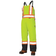Tough Duck S79821 2Xl Hi-Vis Insulated Bibs, Florescent Green