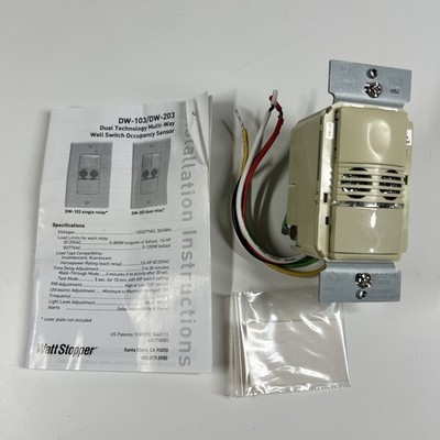 WattStopper DW-103-I Ivory Dual Tech Multi-Way Occupancy Sensor Single Relay NEW