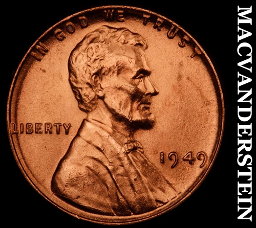 1949 Lincoln Wheat Cent- Choice Gem Brilliant Uncirculated Luster #J4885