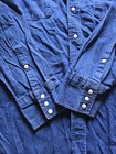Vintage 1980s Denim Western Shirt Saddle King KEY Pearl Snap Mens XL Blue Cowboy — photo 7
