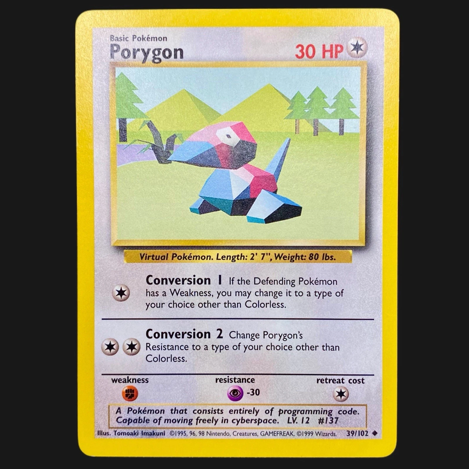 NM 🔷 PORYGON Uncommon | Base Set 39/102 Pokemon TCG Vintage WotC 1999