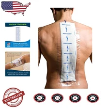 AquaGuard Shower Sheets 7x22" 98ct Latex-Free Moisture Barrier Wound Tattoo PICC