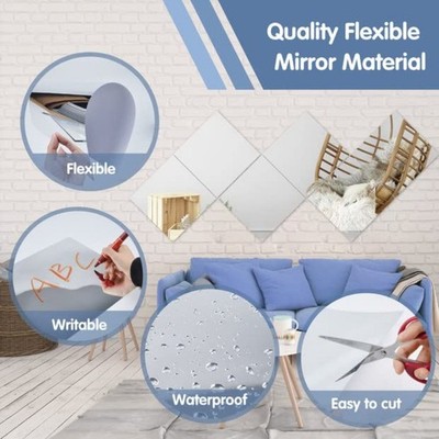 Flexible Acryl Spiegelfliesen 15x15cm Sicher Stilvoll Wandspiegel für DIY Projekte