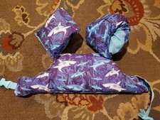 Sharks Toddler Swim Vest With Arm Floats USED