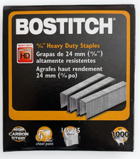 Bostitch Heavy Duty Staples 24mm 15/16" - 1000 Count High Capacity Stapler