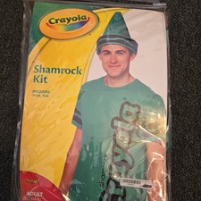 Spirit Halloween Adult Shamrock Green Crayon Costume Kit Crayola Size Small