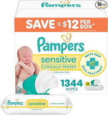 Pampers 1344 Pack Sensitive White Baby Wipes