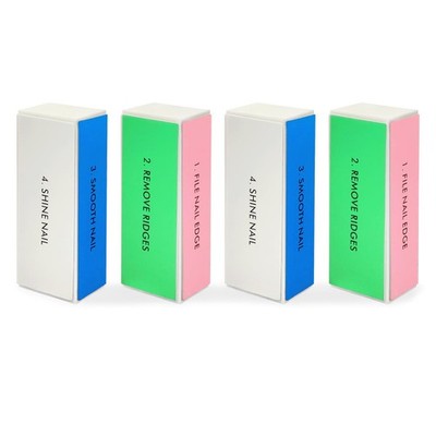 4 Pcs 4-Way Nail Buffer Blocks for Natural and Acrylic Nails Smoother Buffing