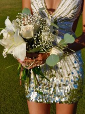 Primavera Couture Size 000 Beaded Sequin Homecoming Dress Mini Worn Once