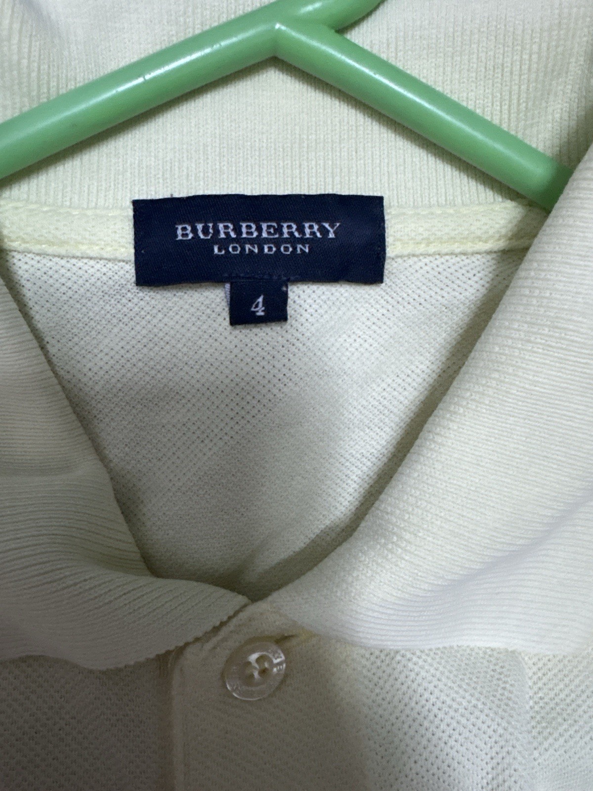Burberry London Mens Polo Shirt - Size 4 (S-M) - White - Genuine image 9