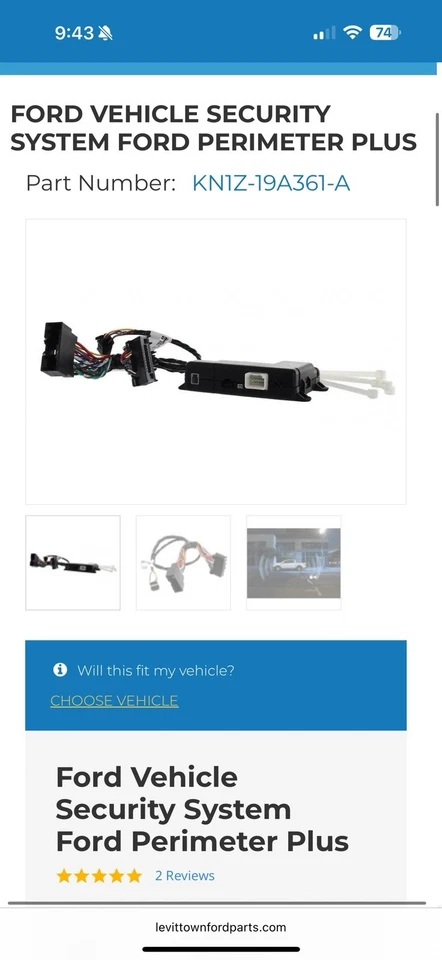 Sistema de seguridad Ford OEM 18-20 Ranger F-150 P/N KN1Z-19A361-A Foto 3 de 3