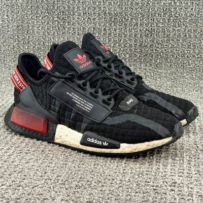 adidas NMD R1 v2 Quilted Black Scarlet Red Sneaker FZ4635 Men's Size 8 (Rare)