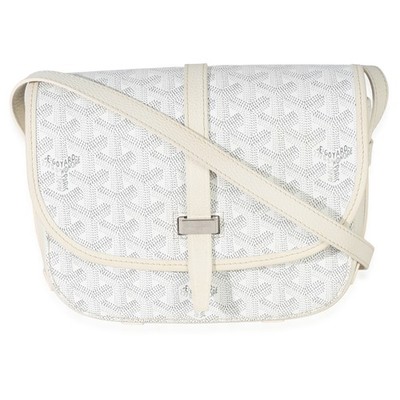 Goyard White Goyardine Canvas Belvedere II PM