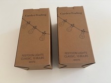 Image of Garden Trading-Festoon Lights x 10 Bulbs -White PVC-Mains -2  BOXES - Brand New