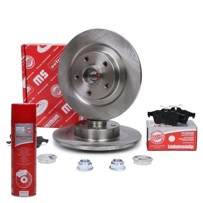 Kit disques + plaquettes arrière + Nettoyant pour freins pour RENAULT LAGUNA III - Photo 1/4
