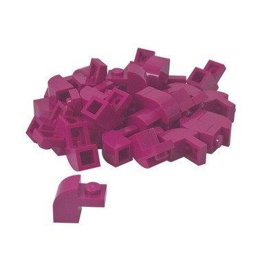 35 NEUE LEGO Slope, Curved 2 x 1 x 1 1/3 with Recessed Stud Magenta