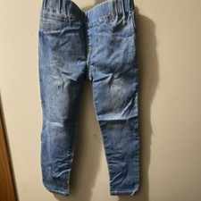 Cat  Jack Girls Blue Spotted Jegging Jeans Size 4 Pull On Stretch Denim Pockets