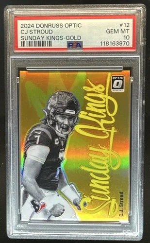 2024 Donruss Optic C.J. Stroud Sunday Kings Gold #/10 Texans PSA 10
