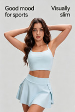 Women Tennis Skort Active Sports Skirt Gym Running Yoga Pleated SkortswithPocket