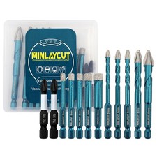 Tile Glass Drill Bits - 12PCS 3/16"-3/8" Diamond Drill Bits Set for Procelain...