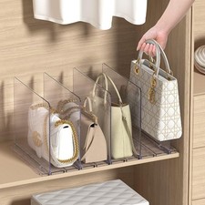 5 PCS Adjustable Acrylic Shelf Divider Closet Purse Organizer Handbag Storage