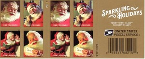 US Scott # 5332-35 SANTA - CHRISTMAS (2018) Booklet 20 MNH FOREVER stamps BELOW