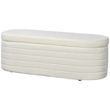 46" Upholstered End of Bed Bench with Storage Bedroom Ottoman Modern Fleece