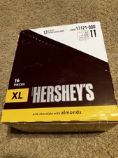 HERSHEY Milk Chocolate with Almonds XL Candy Bars, 4.25 oz (12 Count, 16 Pieces)