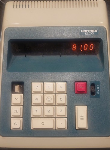 Vntg Unitrex 1200 Calculator In Working Cond. Missing Division Key ...