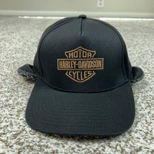 Harley Davidson Mens Hat Cap Medium Black Ear...