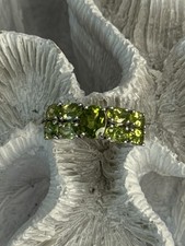 925 Sterling Silver Peridot Ring Size 8