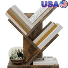 Multifunctional Tree Bookshelf 3 Tier Organizer Small Space Easy Assemble New