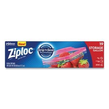 Ziploc 314467 9.6" x 12.1" Double Zipper Storage Bags - Clear (12 BX/CT) New