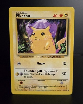 Pokémon TCG - PIKACHU - 58/102 - Unlimited - WOTC - Base Set (1999) - LP/NM