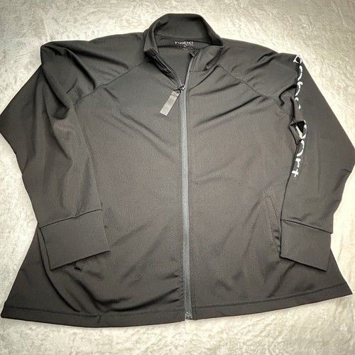 Bebe Sport Women’s 3X Black Full Zip Athletic Jacket Pockets Polyester Blend - Picture 2 of 7