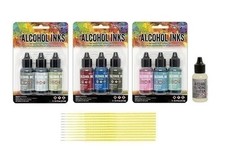 Ranger Alcohol Ink Bundle - 9 Bottles of Tim Holtz Newest Alcohol Inks Plus .5