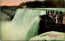Niagara Falls NY Ameican Falls Goat Island Postcard unused (30543)