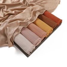 Women's Scarf Elastic Breathable Striped Headscarves Long Hijab Muslim Head Wrap