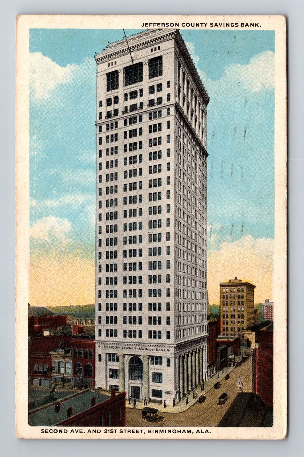 Birmingham AL-Alabama, Jefferson County Savings Bank, Vintage c1918 Postcard