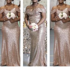 rose gold sequin dress long