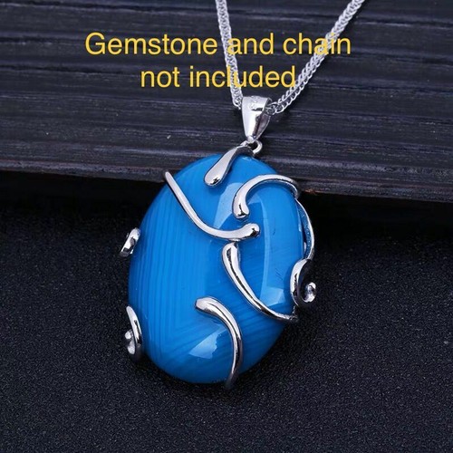 Sterling Silver Pendent Frame Beads Bezel Blank Jewelry Finding Easy To Wrap eBay