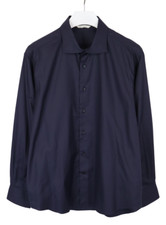SUITSUPPLY Slim Fit Formal Shirt Men's 3XL Button Up Cutaway Navy