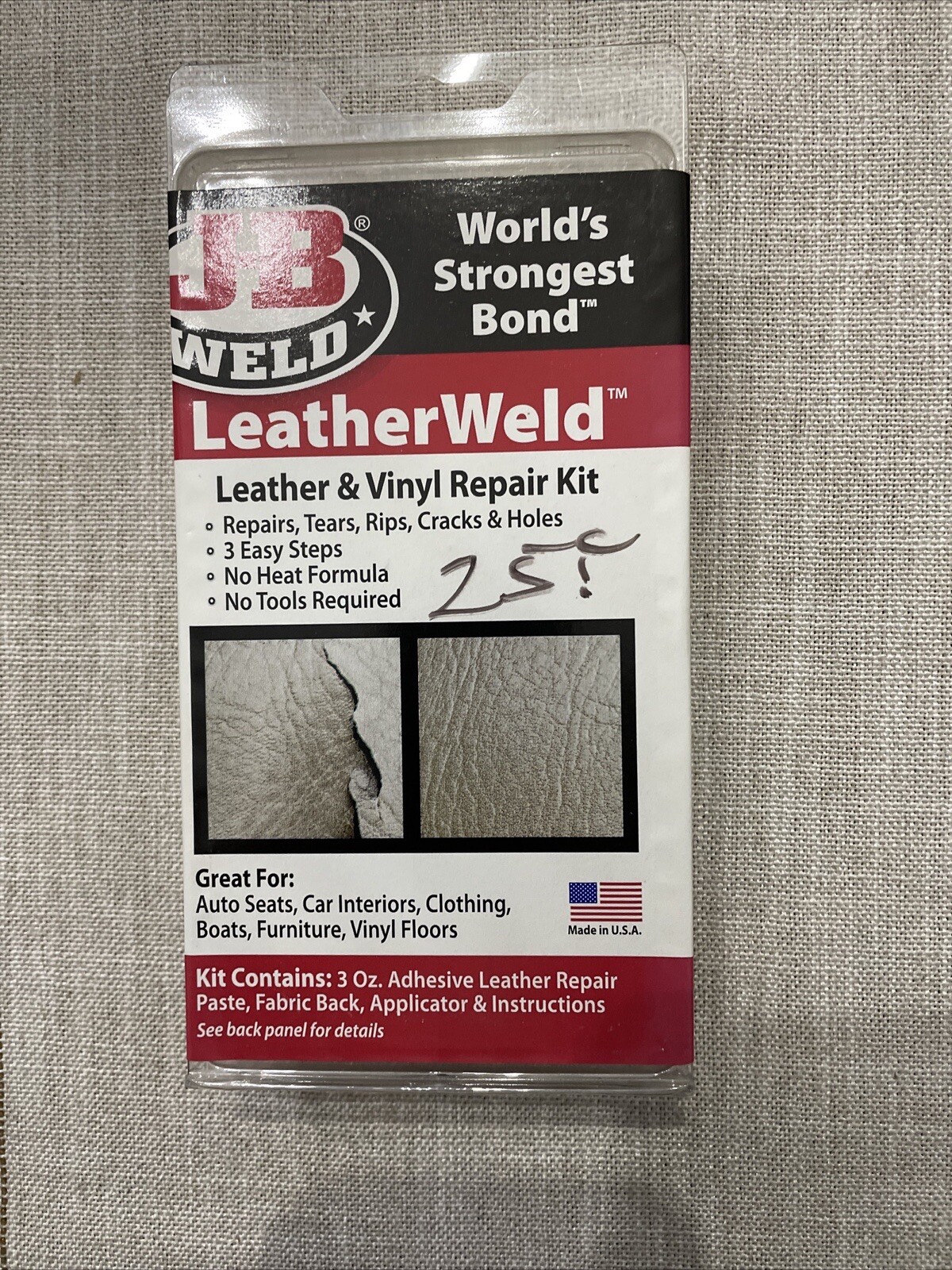 JB Weld 2130 Vinyl and Leather Repair Kit 2 fl. oz 43425021304 eBay