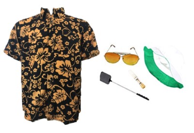 cigarette shirt holder Fear & Loathing Las Vegas Shirt Hat Orange Glasses Cigarette holder Swatter  Duke