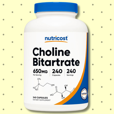 Choline Bitartrate 650 mg, 240 Vegetarian Capsules-Non-GMO, Gluten Free
